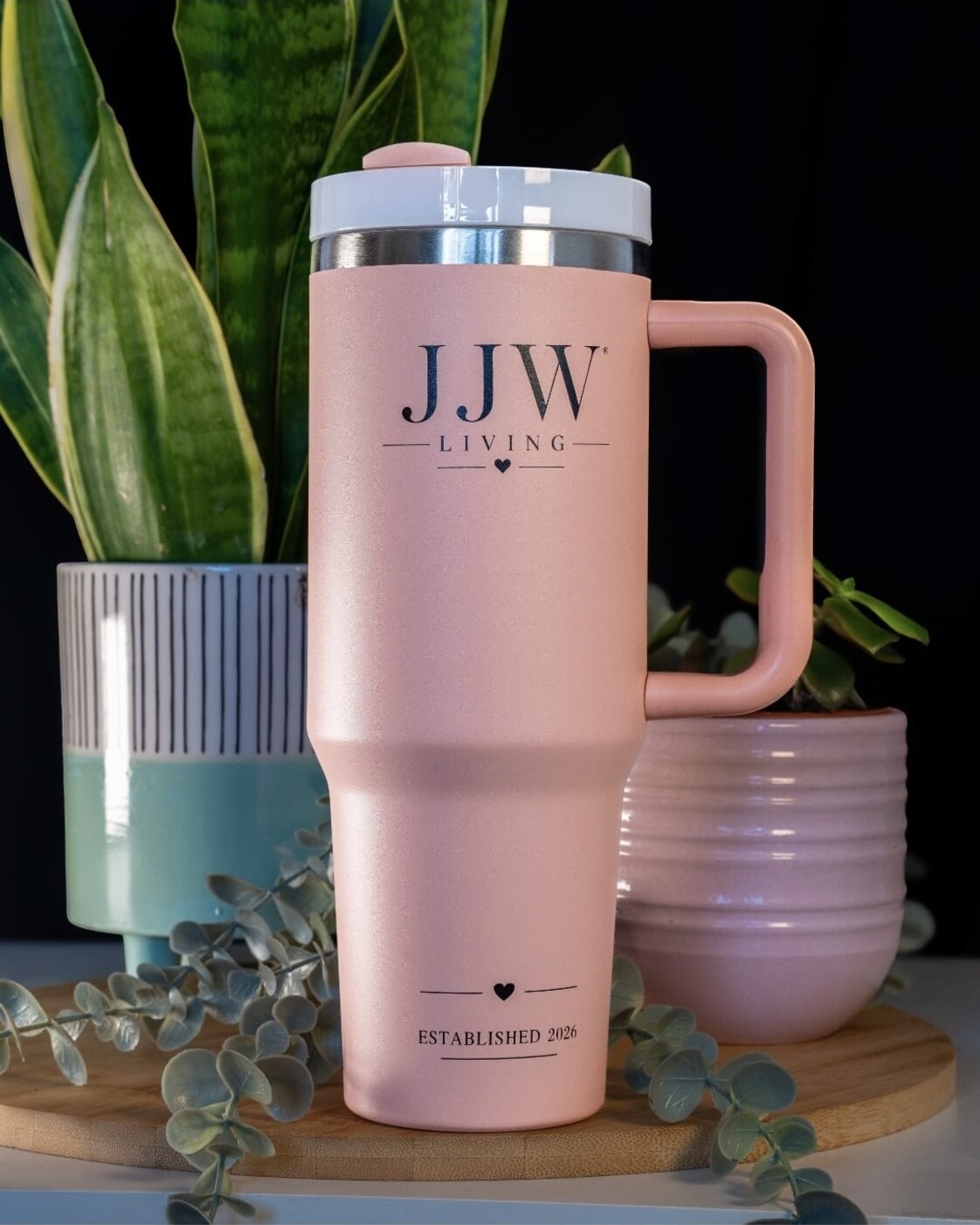 Pink JJW Living 1.18L tumbler.